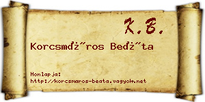Korcsmáros Beáta névjegykártya